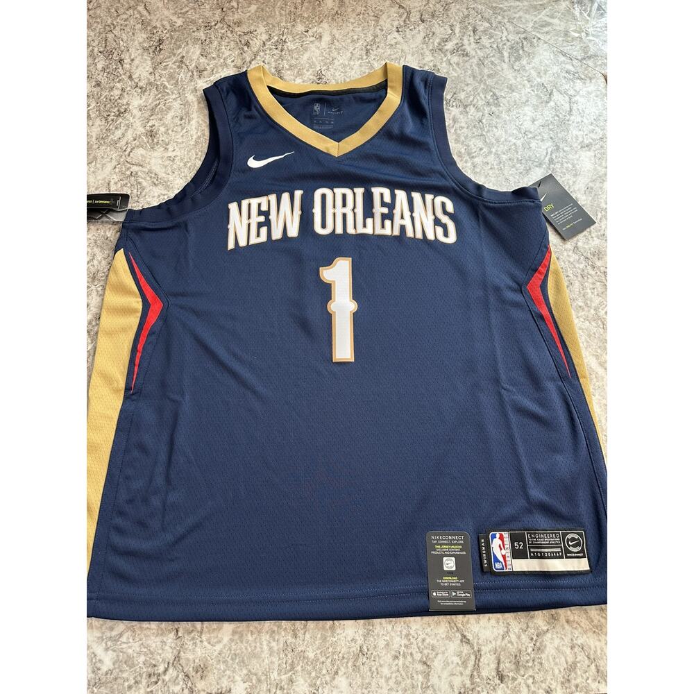 NWT Men’s Nike New Orleans Pelicans Zion Williamson Jersey XL 52 Navy Swingman